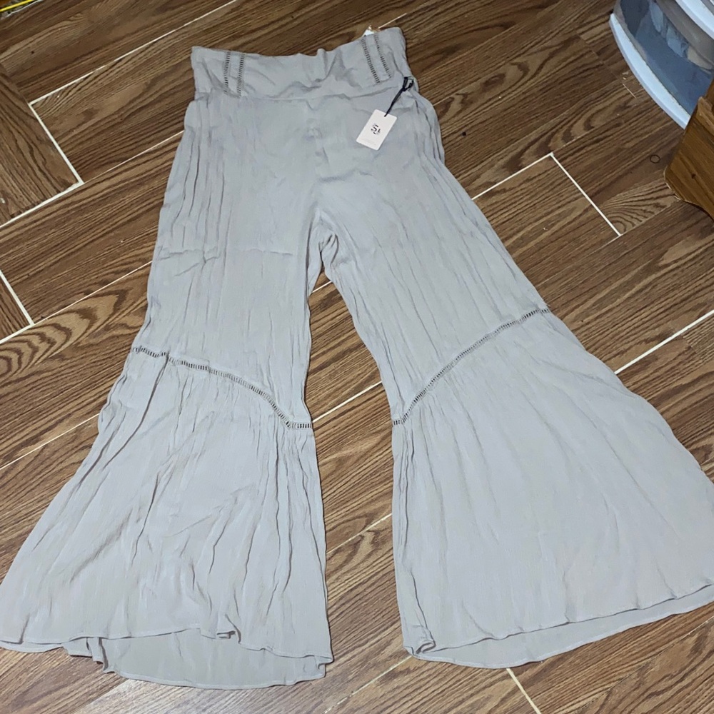 Sincerely Jules Wide Leg Pants in Light Gray